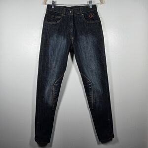 Ovation Denim Euroseat Breeches Equestrian Horseback Riding Jeans Size 28L